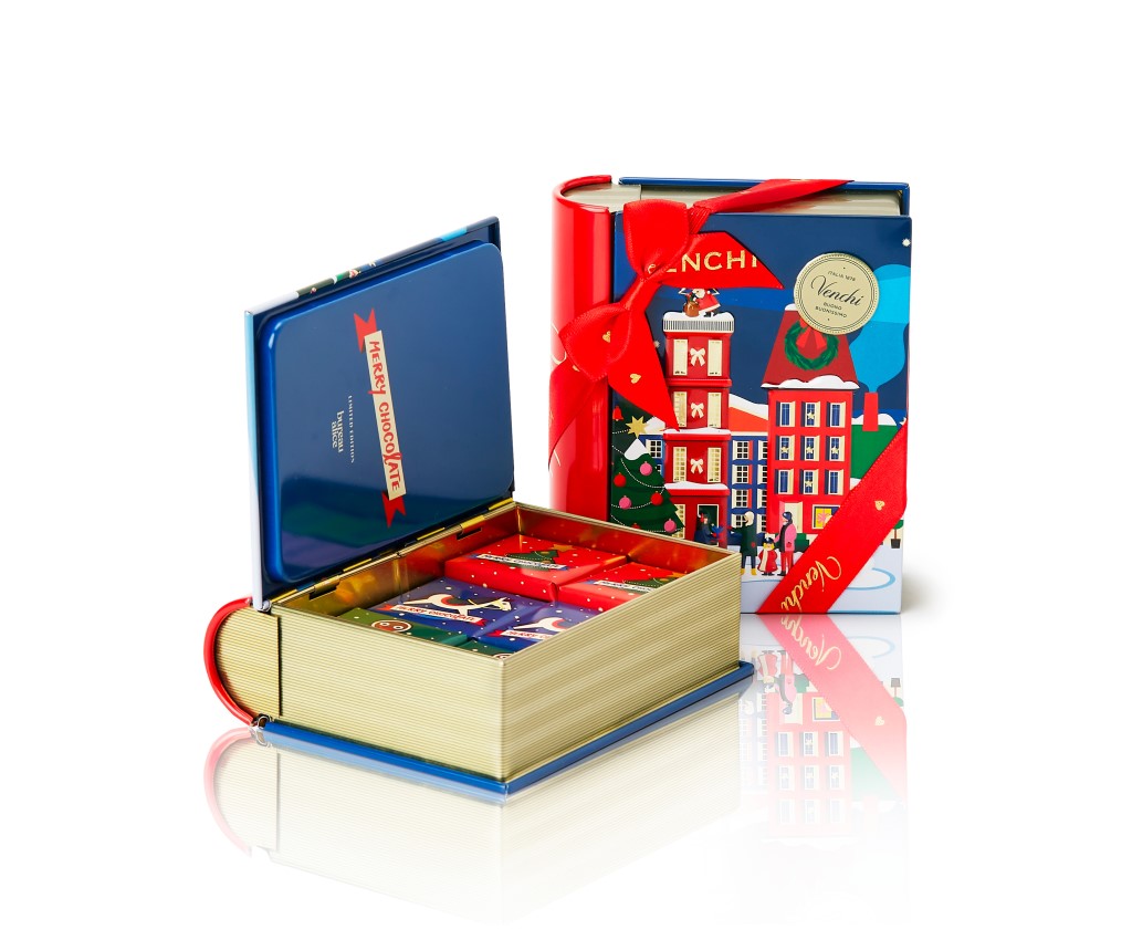 聖誕巧克力薄片迷你書形禮盒 18片裝 (紅色/藍色)